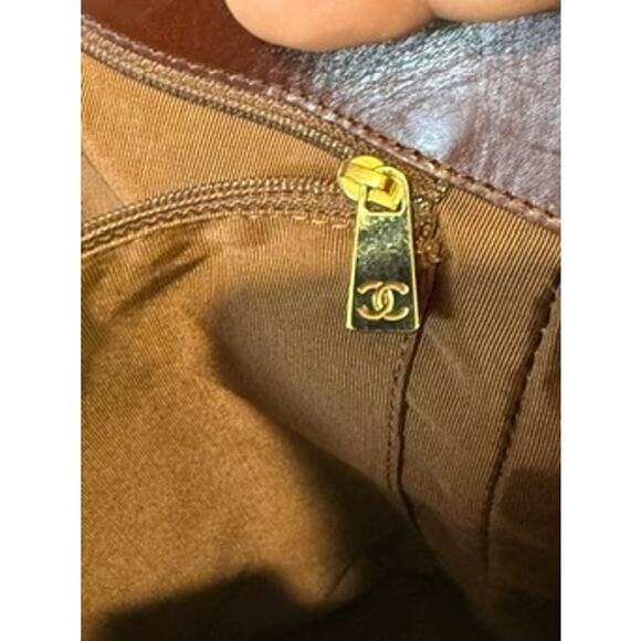 CHANEL Vintage Coated Canvas Leather Trimmed Satchel*Hologram*ENTRUPY COA - Picture 10 of 16